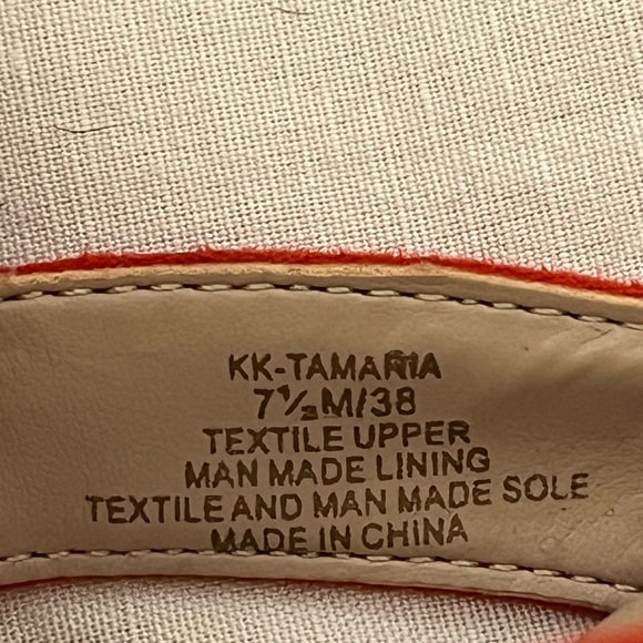 Kelly & Katie Orange Red Multicolor Braided Block Heel Sandals - Picture 8 of 8